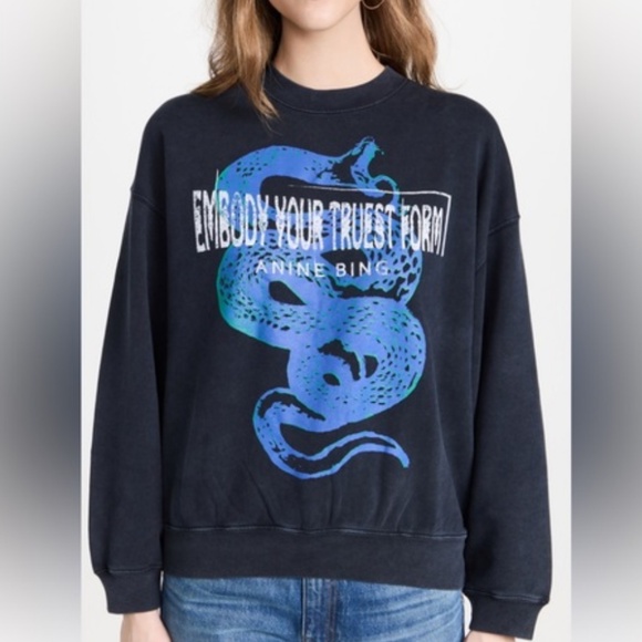ANINE BING Jaci Viper Sweatshirt - NWOT size Small - Picture 1 of 11